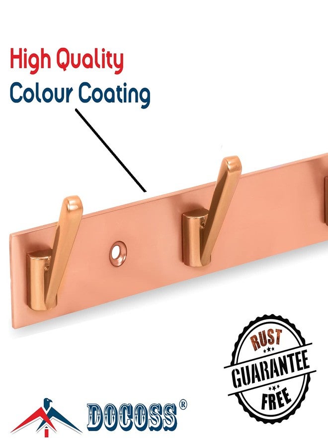 DOCOSS-Pack of 2-Deluxe Rose Gold 6 Pin Metal Cloth Wall Hanger for Clothes Door Hangers Cloth Hook Bathroom Hooks Rail for Hanging Towel,Bathroom Accessories - Image 2